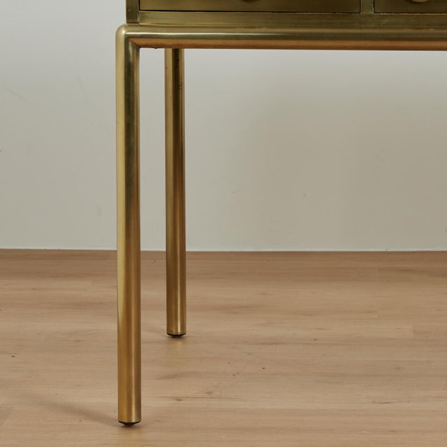 Mid Century Mastercraft Leather Top Brass Desk For Sale - Image 14 of 15