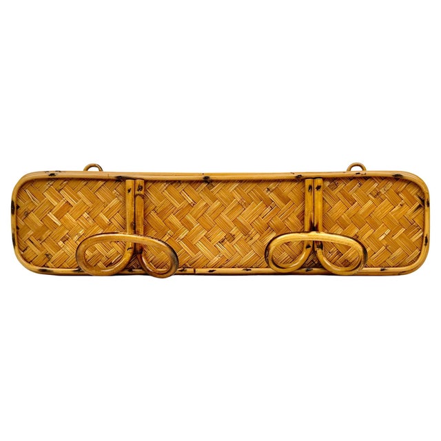 Mid-Century Rattan and Bamboo Coat Rack Stand, Italy, 1960s For Sale - Image 10 of 10