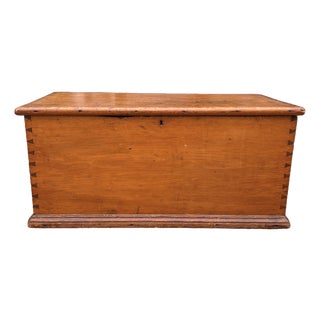 Late 19th Century English Pine Trunk For Sale