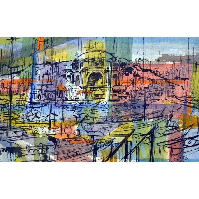 1950s "Palace of Fine Arts, San Francisco" Abstract Architectural Watercolor Painting For Sale - Image 4 of 5