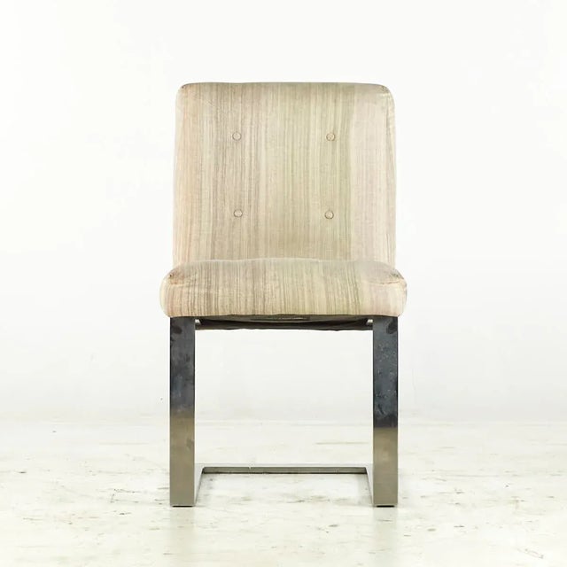 Mid 20th Century Paul Evans for Directional Mid Century Chrome Cantilever Dining Chairs - Set of 8 For Sale - Image 5 of 12