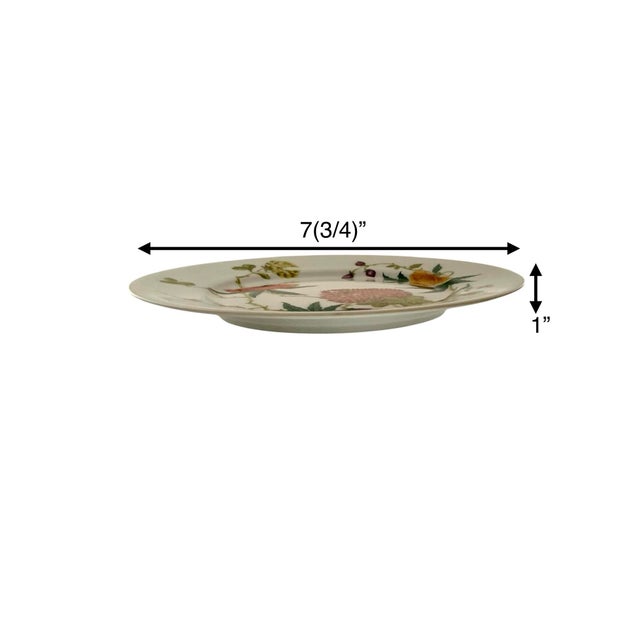 French Limoges Salad Plate 7(3/4) Wide Set of 4 Floral Design Vintage French Collection For Sale - Image 3 of 6