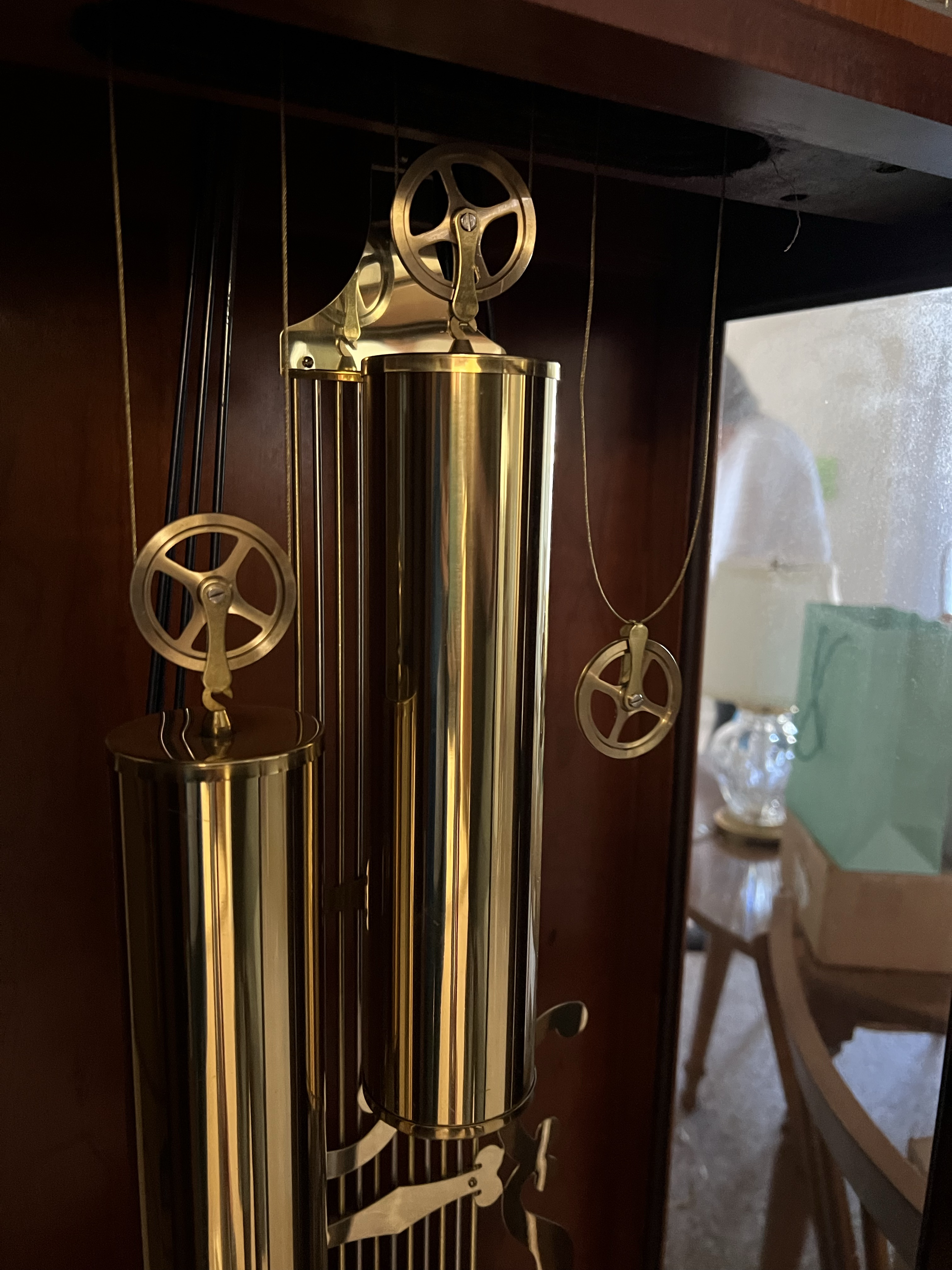 1970s Medallion Cherry Wood Grandfather /Floor Clock by Ethan