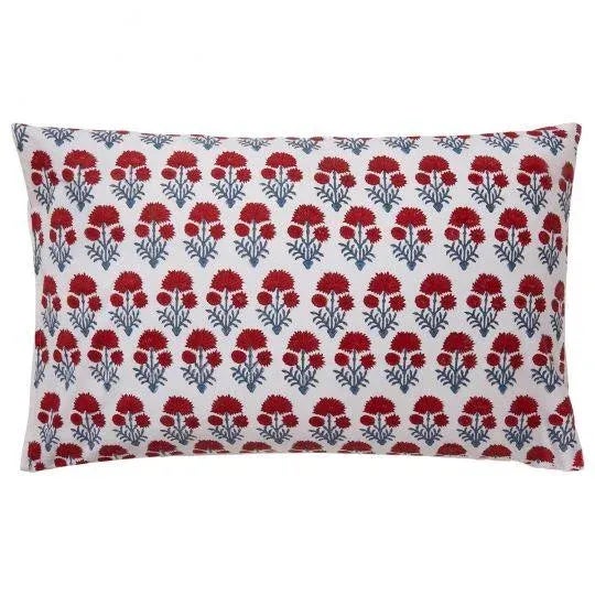 Hana-Lotus Red Reversible Pillow Case For Sale - Image 6 of 7
