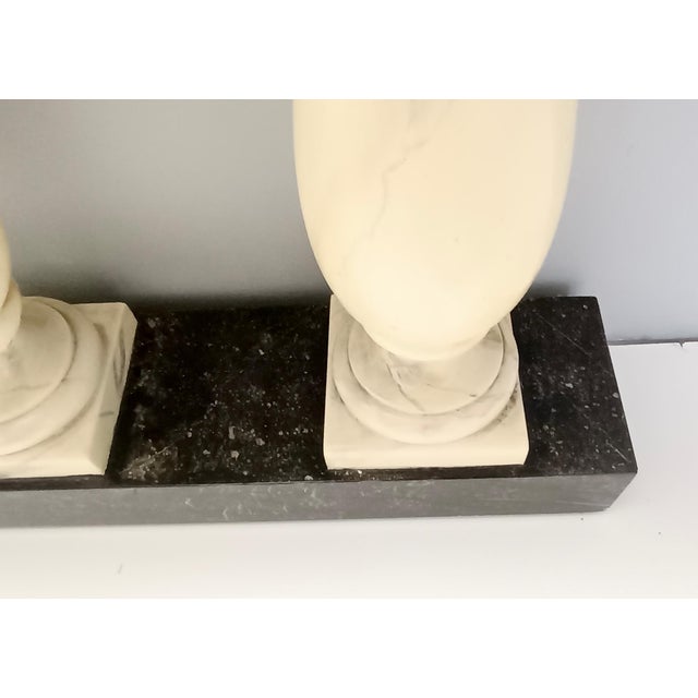 Ivory Hand-Painted Marble Effect Beech Console with Vases, 1960s, Set of 3 For Sale - Image 10 of 12