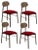 Bokken Upholstered Chairs in Caneletto, Red by Colé Italia, Set of 4 For Sale