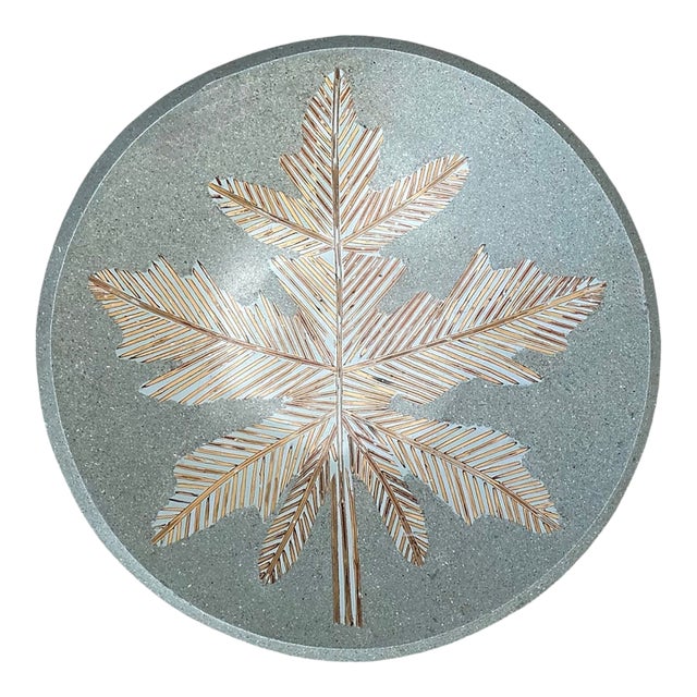 Vintage Monumental Leaf Motif Decorative Bowl For Sale