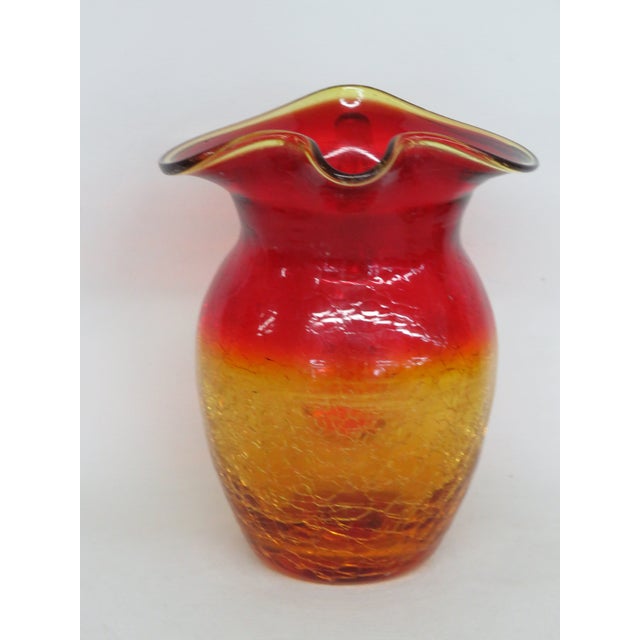 Mid 20th Century Mid Century Modern Hand Blown Crackle Glass Amberina Handled Pitcher Jug Creamer 5082c For Sale - Image 14 of 17