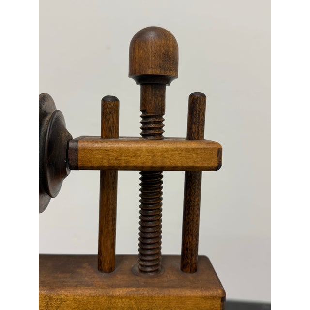 Upright Wooden Spinning Wheel, Antique For Sale - Image 9 of 12