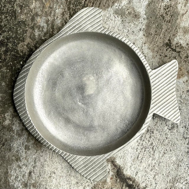 Coastal Vintage Coastal Etched Fish Tray For Sale - Image 3 of 5