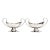 Antique Continental European Silver-Plated Neoclassical Navette Pedestal Open Salt Cellars - A Pair For Sale