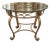 1970s Neoclassical Style Gold-Tone Metal and Beveled Glass Accent Table For Sale