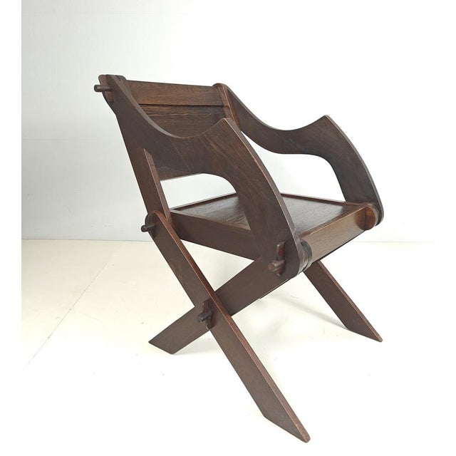 Brown Antique Glastonbury Oak Chair, 1880s For Sale - Image 8 of 11