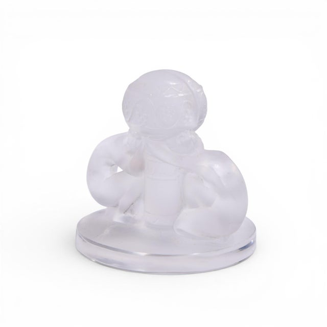 Glass Early 20th Century René Lalique Deux Figurines Menu Holders - Set of 8 For Sale - Image 7 of 9