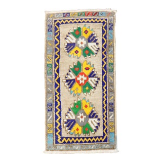 20th Century Colorful Turkish Mini Rug - 2'3" x 2'9" For Sale