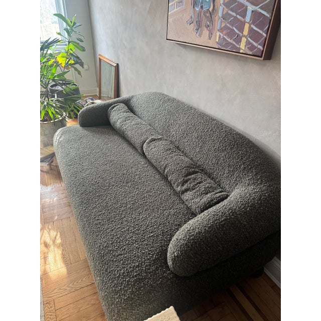 Contemporary Green Boucle Sofa For Sale - Image 3 of 5