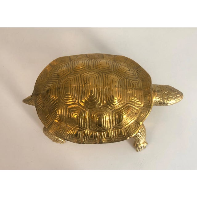 Circa 1970 Turtle Brass Sculpture, French For Sale - Image 9 of 13
