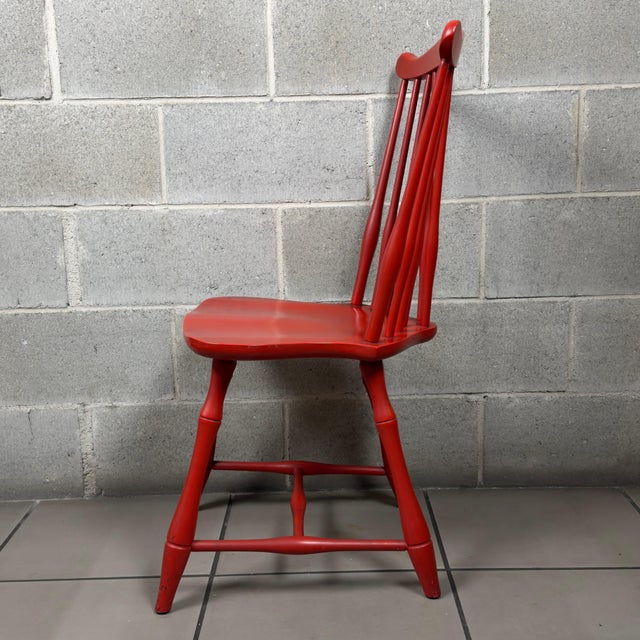 1970s Modernist Red Lacquered Wooden Chair from Pizzetti Roma, 1970s For Sale - Image 5 of 16