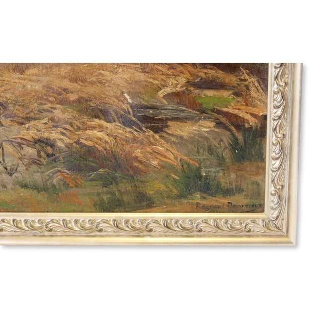 Enhance your space with this charming vintage French rural pastoral painting. Framed in a classic wooden frame, the...
