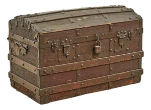 Vintage Brown Wooden Trunk