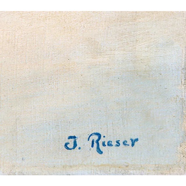 Artist: J. Rieser, Swiss or German XXth Century Title: Snowy Landscape Year: circa 1935 Medium: Oil on Canvas, signed...