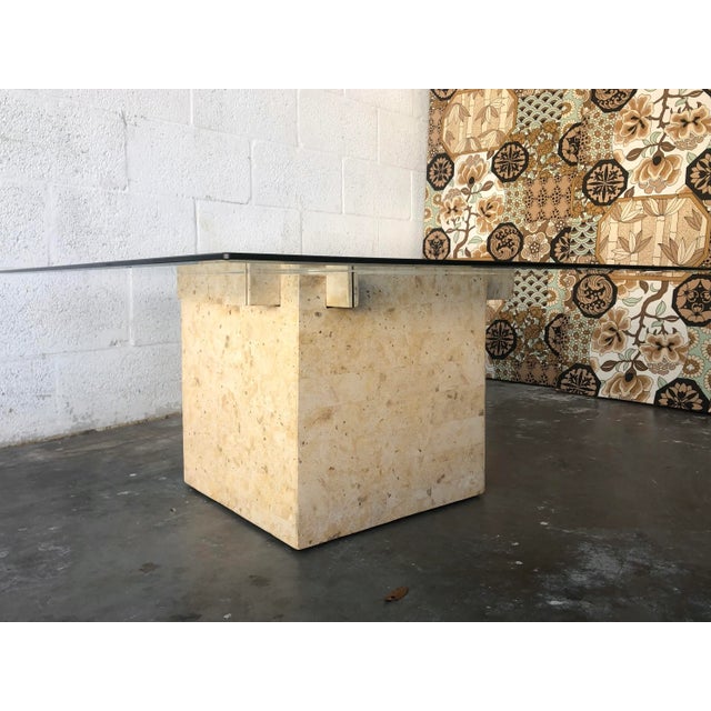 1990s Post Modern Magnussen Furniture Tessellated Mactan Stone Coffee Table For Sale - Image 5 of 13