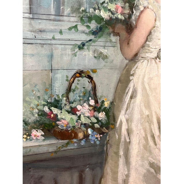 Salvatore Postiglione, Pastime of a Young Lady from a Good Family, Oil on Canvas, 19th Century, Framed For Sale - Image 10 of 17