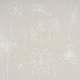 Sample - Schumacher x Hera Ford Come Back As A Flower Wallpaper in Light Neutral For Sale
