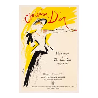 Hommage a Christian Dior Authentic Original Fashion Poster 1987 by Rene Gruau For Sale