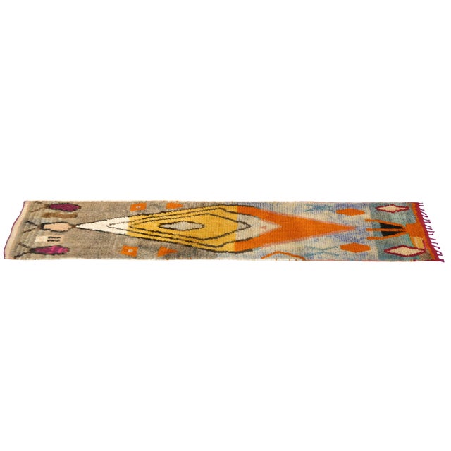 1980s Vintage Boujad Wool Runner 2'6 X 10'4 For Sale - Image 5 of 6