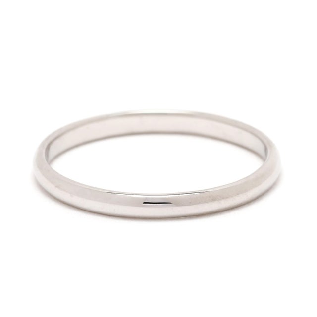 Ring Size 6.5 Rise Off Of Finger: 1.1 mm Width: 2 mm Weight: 1.4 dwts. / 2.2 grams Stamps: "Plat" SKU: R4209 A Couple Of...