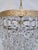 Vintage Hollywood Regency Florentine Brass Tiered Waterfall Crystal Wedding Cake Chandelier For Sale - Image 4 of 8
