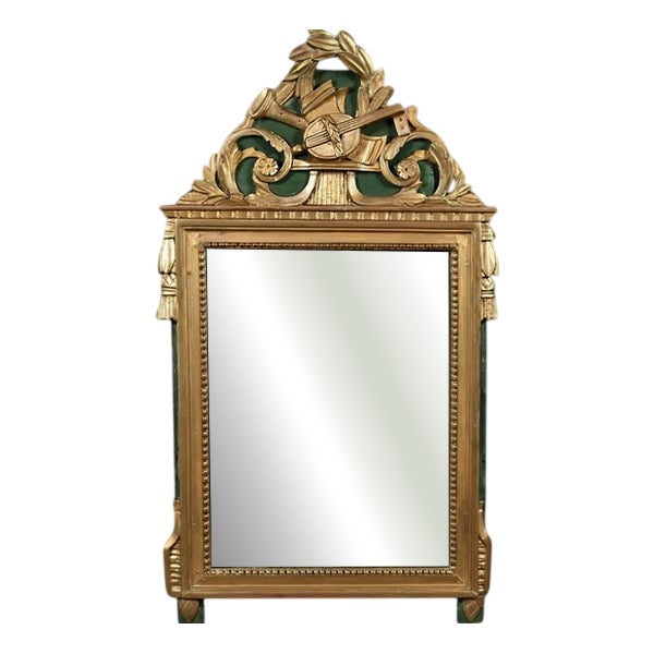 Antique Louis XVI Style Giltwood Mirror, 1890s For Sale