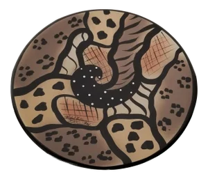 1990s Modernist Michael Anthony Art Ceramic Plate With Feet
