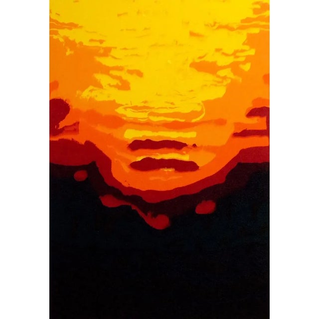 "Sunset" Unframed Original Silkscreen Monotype (see definition of Monotype at bottom of page). Paper Size: 23" x 17-1/2",...