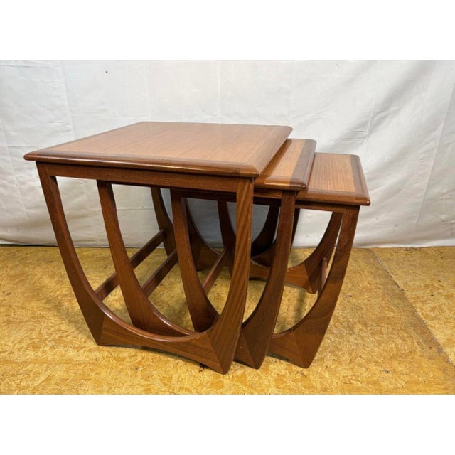 Brown Mid- Century Teak Nest of Tables from G Plan, 1960, Set of 3 For Sale - Image 8 of 13