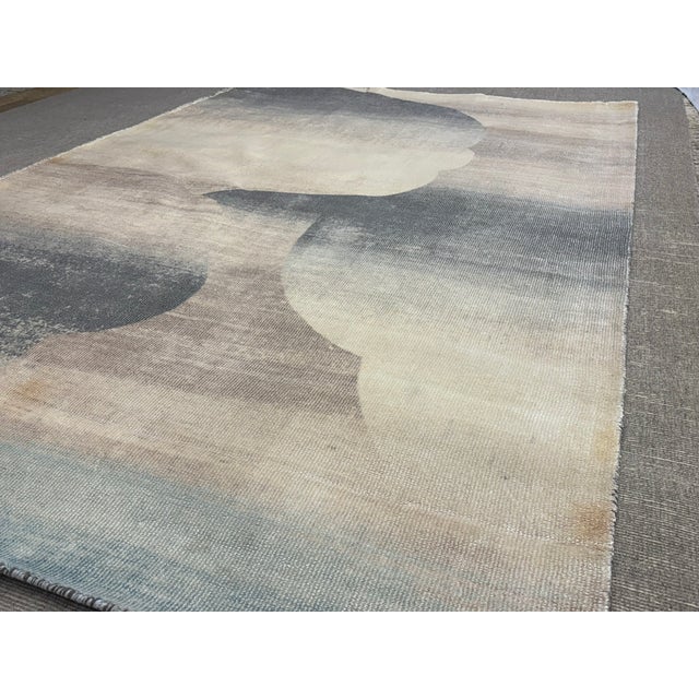 West Elm West Elm Ombre Sky Rug – 6x9 Wool & Viscose Blend | Handwoven For Sale - Image 4 of 18