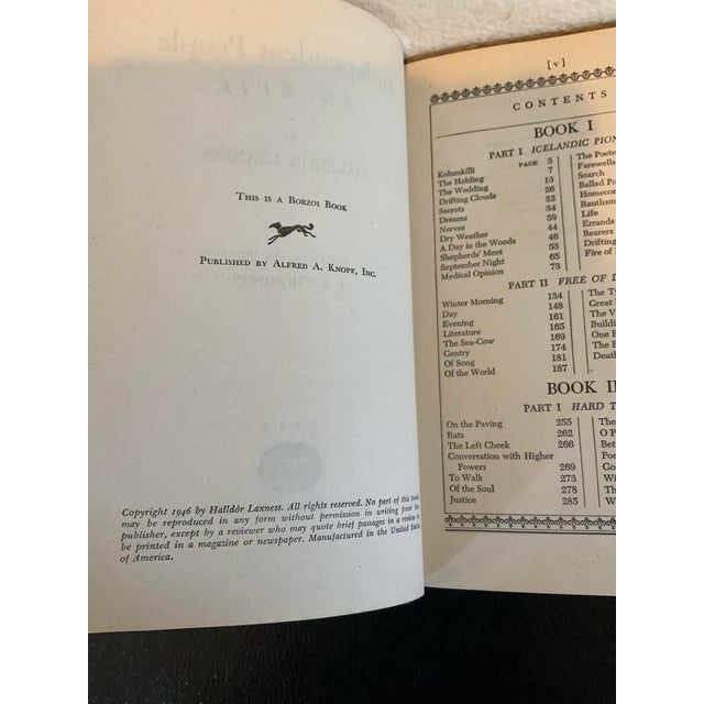 Paper Vintage Book "Independent People" by Halldor Laxness First Edition Circa 1946 For Sale - Image 7 of 14