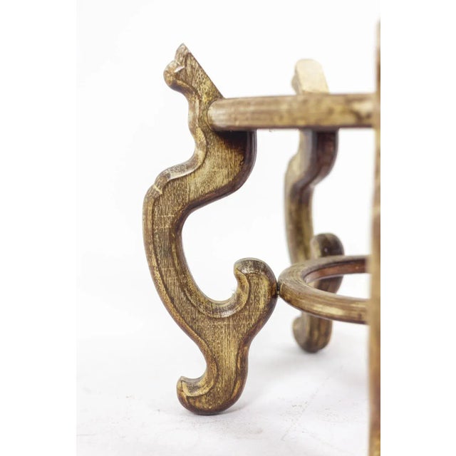 Asian Style Plinths in Ironwood, 1900s, Set of 2 For Sale - Image 5 of 8