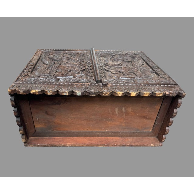 Chinese Antique Oriental Double Door Cabinet Rotating Doors With Carved Dragons For Sale - Image 3 of 9