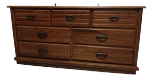 1980s Vintage Solid Oak Contemporary Rustic Farmhouse Style Dresser 7 Drawer