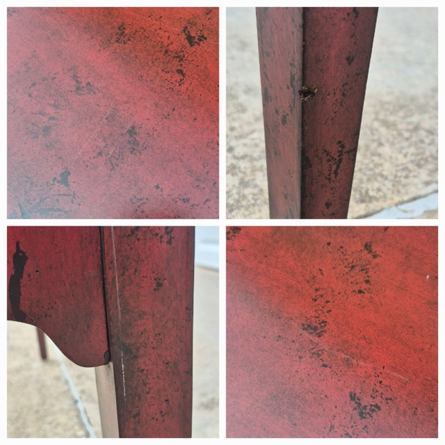 Burgundy Distressed Rustic Burgundy Red Console Table Sideboard Buffet Credenza For Sale - Image 8 of 9