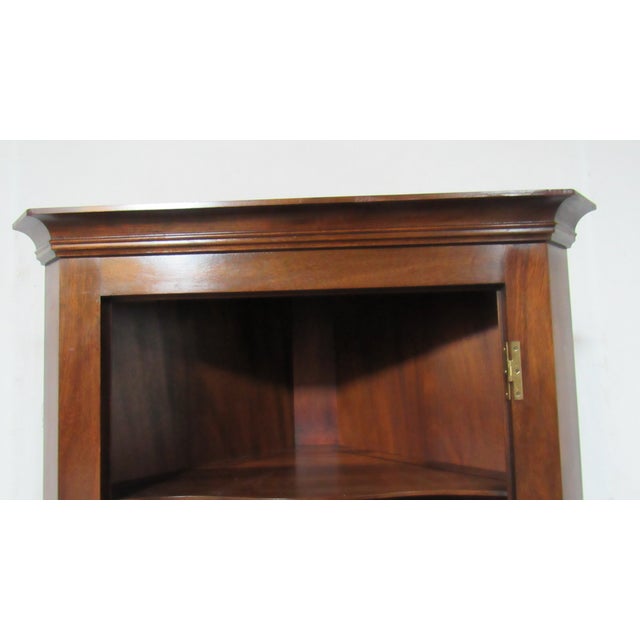 1980s 1980s Henkel Harris Mahogany Corner Cabinet Hutch Cupboard For Sale - Image 5 of 12
