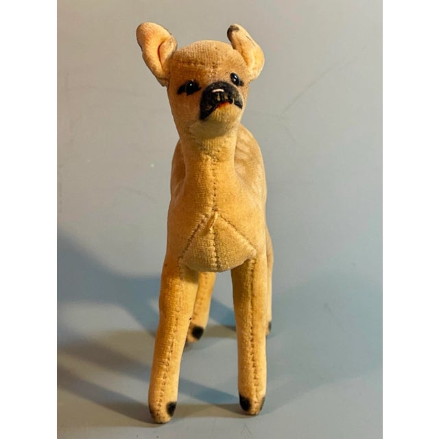Tan Mid 20th Century Steiff Wool Fawn Plush Toy Deer, Made in Germany For Sale - Image 8 of 9