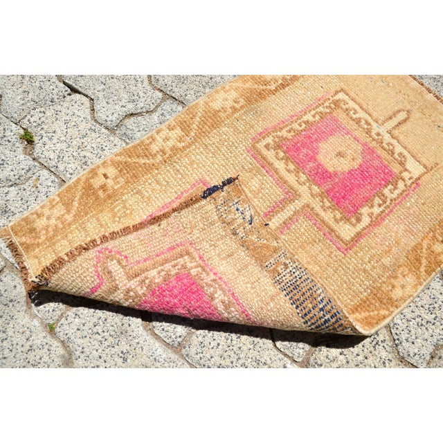 1960s Vintage Tan Camel Oushak Hand Knotted Rug For Sale - Image 5 of 6