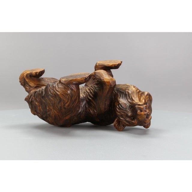 Hand Carved Bear Figure with Glass Eyes, Germany, 1930s For Sale - Image 17 of 18