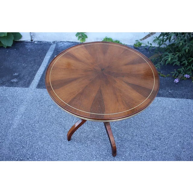 Early 20th Century Early 20th Century Inlaid Regency Style Rosewood Book Matched Round Center, Accent Table Center For Sale - Image 5 of 8