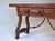 Chestnut 20th Century Spanish Fold Out Dining and Console Table With Iron Stretcher and Two Drawers For Sale - Image 8 of 17