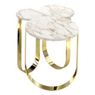 Cloud Side Table in Marble and Mirror Polished Brass by Barberini & Gunnell For Sale