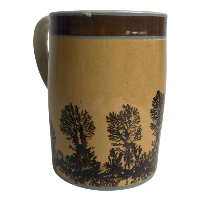 19th Century English Mocha Ware Seaweed Dendritic Mug For Sale